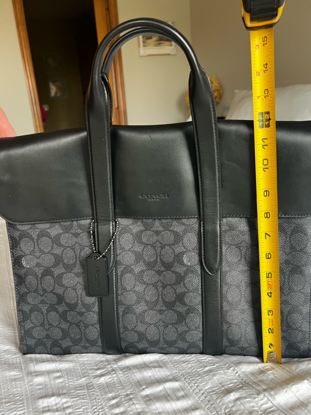 Coach Black Signature Canvas & Leather Briefcase Tote